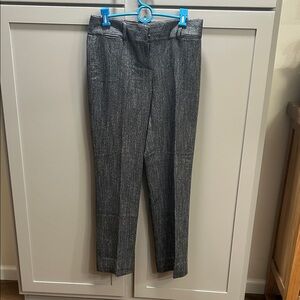 LOFT Gray Pinstripe Dress Pants